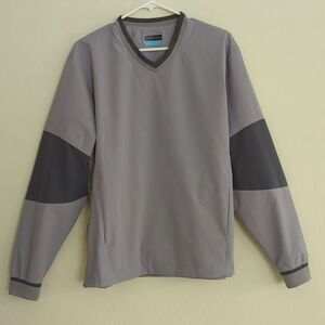 PGA Tour Golf V-neck Wind Breaker Pull Over Grey Long Sleeve - Size S